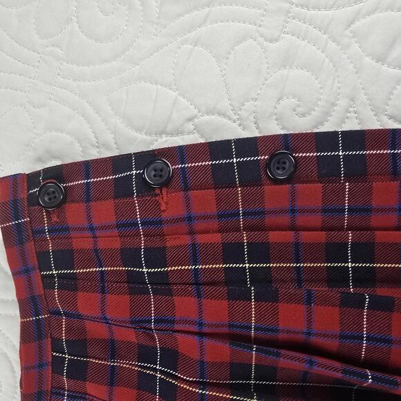 Vintage Liz Claiborne LIZSPORT Petite Red Plaid Pleated Skirt size 8P - Picture 3 of 6